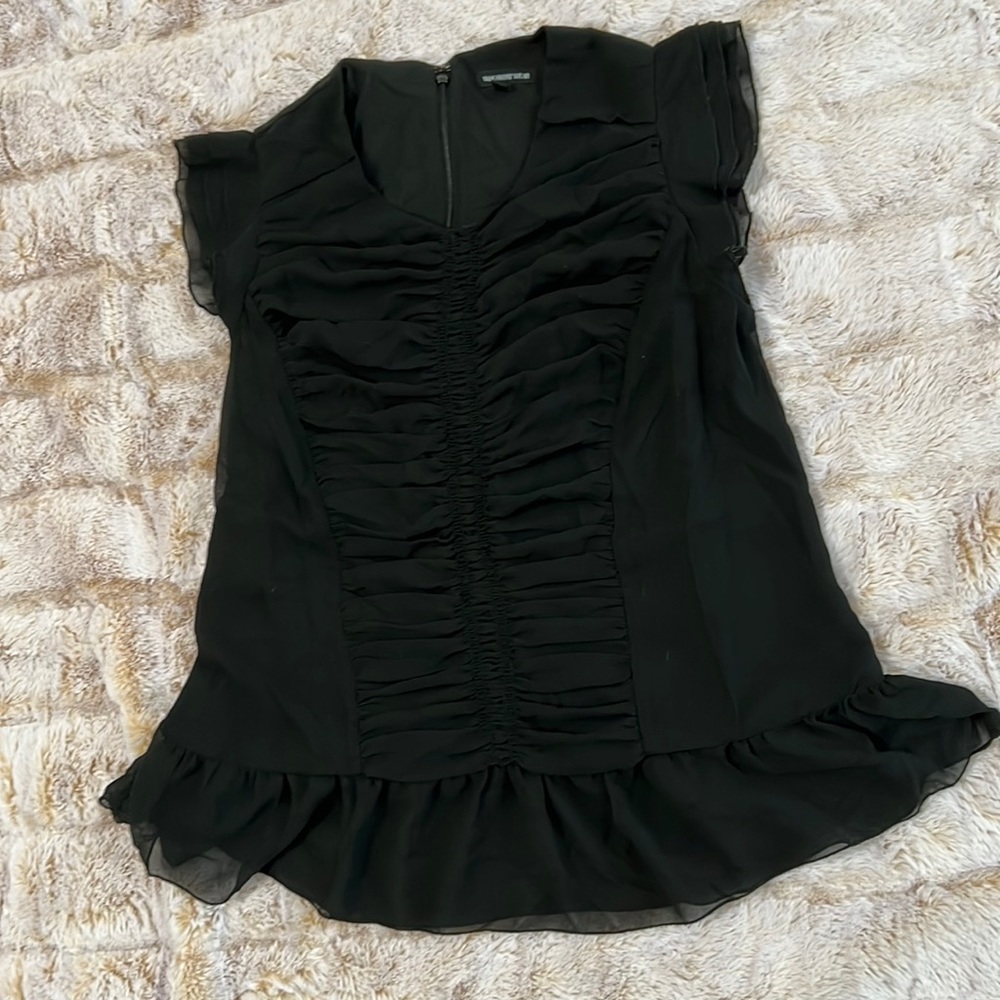 Who What Wear black flutter sleeve top